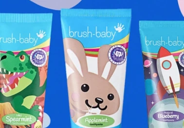 Скидки до -25% на зубные пасты бренда Brush-Baby 