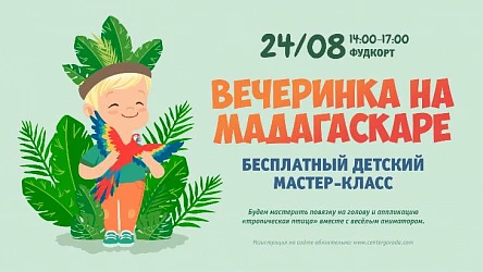 Вечеринка на Мадагаскаре, МК для детей. 0+